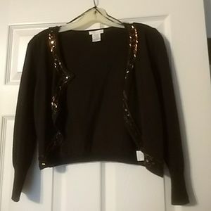 Small brown beaded shrug sweater